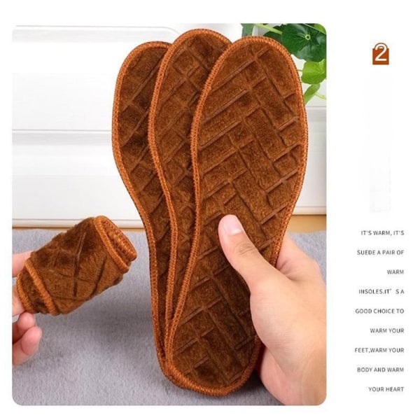 Plysj Varm Innersåle for Sko Tykkere Snøstøvler Skosåle Termisk Innlegg Vintersport Løpeinnersåler Menn Kvinner Varmeputer Ordinary plush EU43-265mm