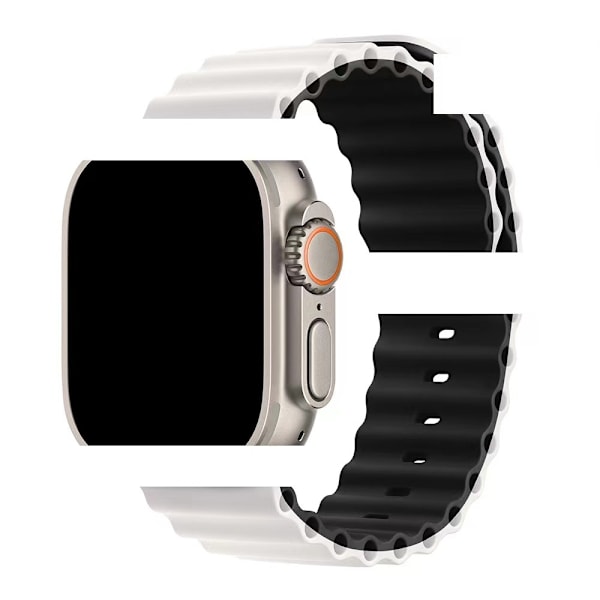 Klockarmband för Apple Watch iWatch 38/40/41mm vit med svart