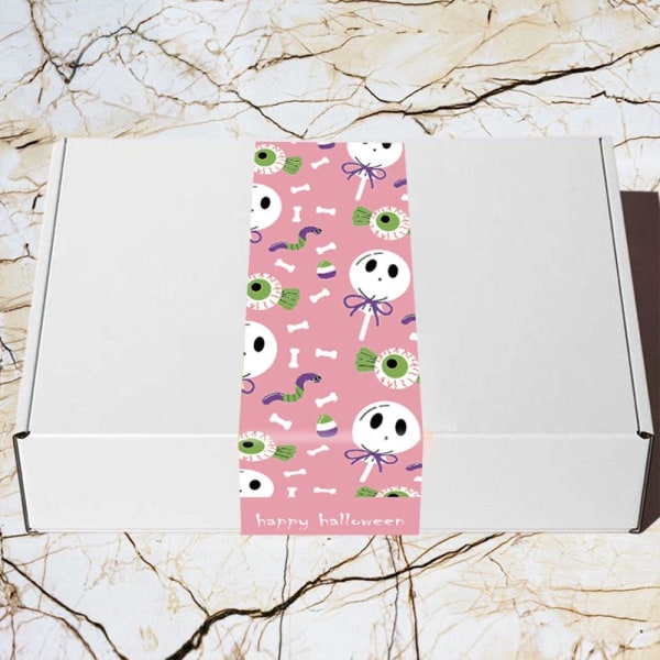 30-90 stk. 9*3CM Happy Halloween-klistremerker Gresskar Heks Hodeskalle Forseglingsetiketter Scrapbooking for Julegavepakke Dekor Klistremerke 90pcs Style 1