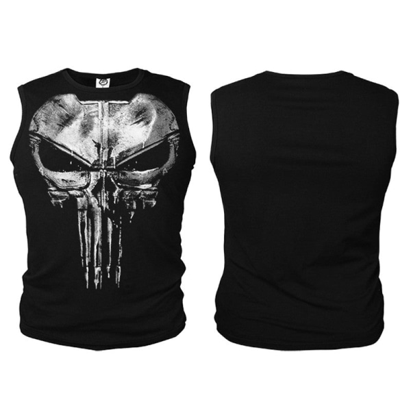 Frank Castle Superhjälte Cosplay Kostymer Skull Vest Linne Daredevil T-shirt T-shirt bomull A XL