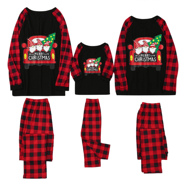 Julpyjamas Matchande Familj Pyjamas Outfits Pyjamas Set 2021 Bokstav Vuxen Barn Hem Kläder Toppbyxor Sovkläder Conjuntos Red Kid 4-5Y