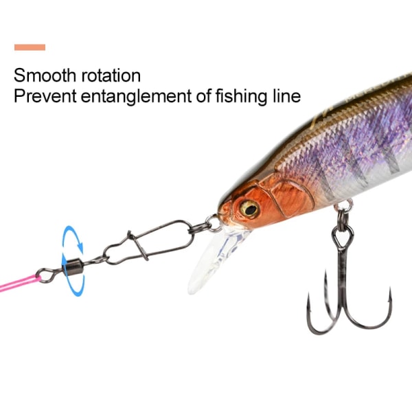 Fishhook 50 ST Pike Fisketillbehör Anslutningsstift Lager Rullande Lekande Rostfritt Stål Snäpp Fiskekrok Bete Lekanden Utrustning Size1 41mm 30kg