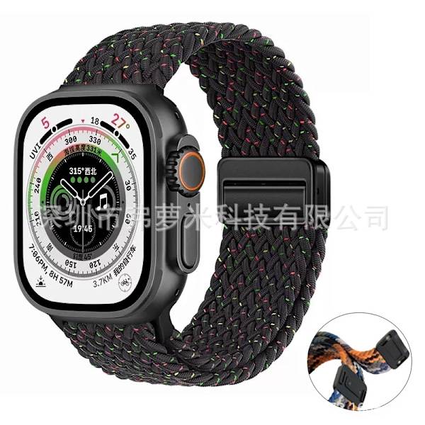 Klockarmband för Apple Watch iWatch 38/40/41mm Starlight Svart