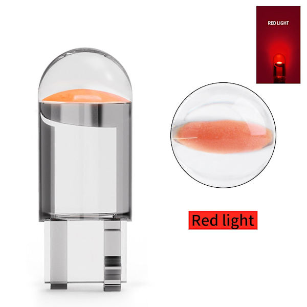 10X T10 W5W 194 COB Glas Bil Interiör LED Lampor För Bil Lastbil Kil Skylt Lampa Markeringsljus 6000K Orange Diod 12V 24V Amber 10pcs lamps 12V