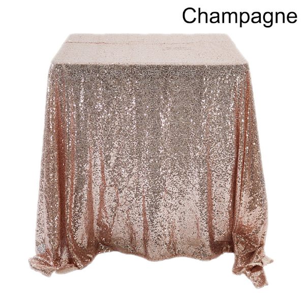 Rektangulär Bordsduk Glitter Paljett Bordsduk Roséguld/Silver Duk För Bröllopsfest Heminredning Flerfärgad/Storlekar Red 60X60cm