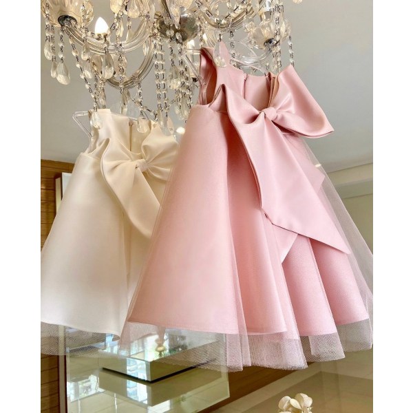Stor Rosett Baby Flickor Klänningar Barn Prinsessa Elegant Party Tulle Juldräkt Barn Födelsedag Bröllop Kläder 1-6 År as picture2