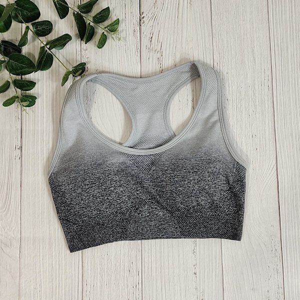 Joogasetti Rintaliivit ja Leggingsit Fitness-urheiluvaatesetti Naisille Lightgrey bra M