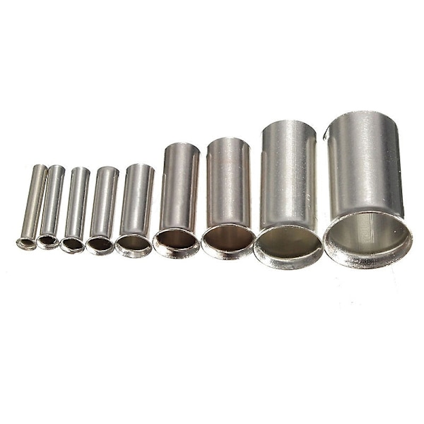 100 st Oisolerade Trådkopplingshylsor Elektrisk Kabelterminal Koppar Ren Förtent Krympterminal 0.5mm2-16mm2 22-10 AWG 0.5 mm2