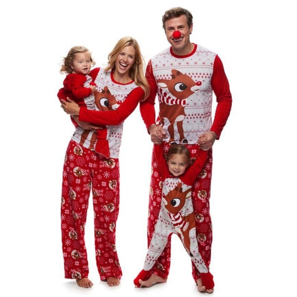 Julpyjamas Matchande familjekläder Kläder föräldra och barn Printed hushållsartiklar Mamma och pappa Dotterkläder print hat