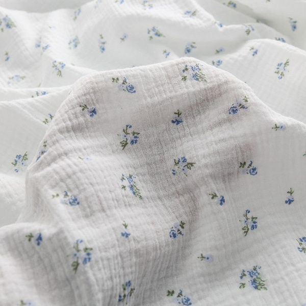 Enfärgad Krepp Dubbellagers Bomullsgarn Tyg, För Att Göra Mjuka Pyjamas Kläder Tyg DIY Klädtyg 2 135x50cm