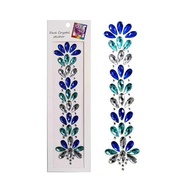 3D Krystall Pannesticker Musikkfestival Hår Glitter Rhinestone Dekorasjon Kropp Mote Rhinestone Midlertidige Tatoveringsklistremerker MP175F04