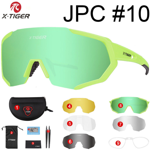 X-Tiger glasögon för ridning för män och kvinnor utomhussport reflekterande linser Myopia Frame Cykelglasögon JPC#10 17cm
