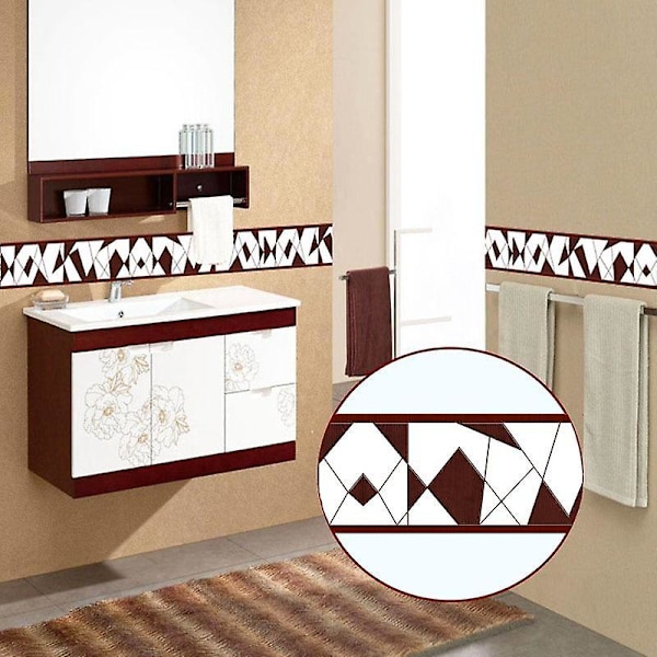 Selvklæbende, 3D Blomster/geometrisk Design - PVC Vandtæt, Borderline Tapet WB08 09 WB08 09
