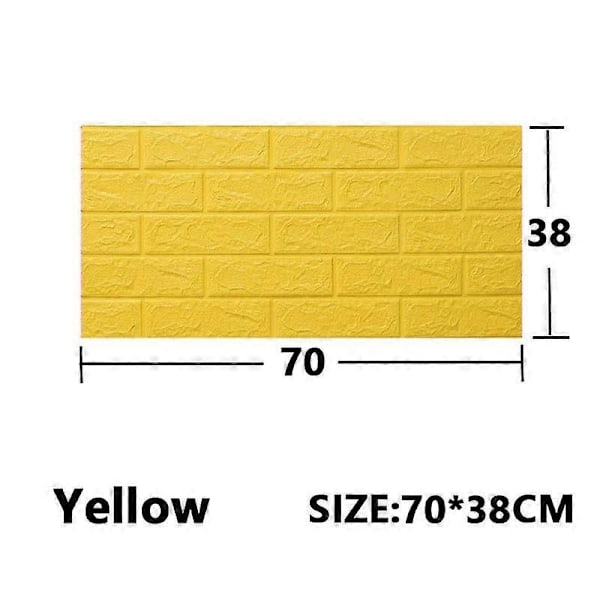 1/5/10 ST 70*38cm Skum 3D Stereo Självhäftande Tapet Anti-kollision Flexibel Förpackning Dekorativ Vattentät Väggpapper gul 10st 70*38cm yellow 10pcs 70*38cm