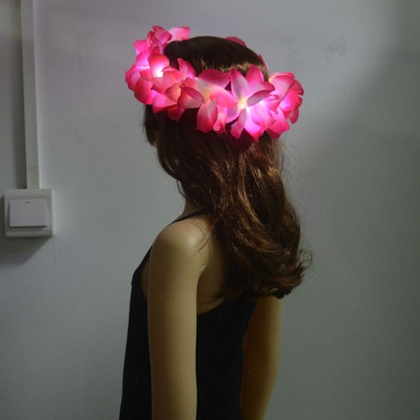 Jente Sommerfugl Lysende Tutu LED Skjørt Glød Blomsterkrans Hodebånd Party Magisk Engel Fe Jul Kostyme Bursdagsgave red headband