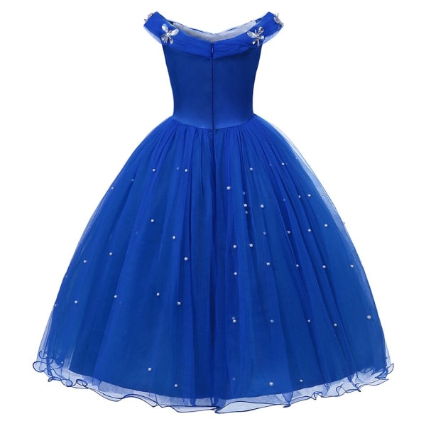 Askungen kostym tjejer prinsessa cosplay klä upp kläder för flickor jul halloween fest kostym barn födelsedag klänning Cinderella set F 4T (tag 120)