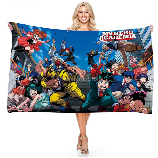 My Hero Academia Rantapyyhe Anime 3D Herkkä Mikrokuitu Kylpypyyhe Ulkoilupeitto Olohuone Kodin Sisustus Uima-asu Muoti Pattern 2 75X150CM