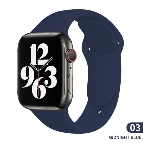 Sport silikonrem för Apple Watch 6 Series SE 754321 41MM 45 44MM 40MM watch för iWatch 42MM 38MM armband Ocean wave blue 42mm 44mm 45mm SM