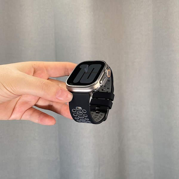 Kellon ranneke Apple Watch iWatch -kelloon Soveltuu: 42mm S3/2/1 sukupolvi, hiilenmusta