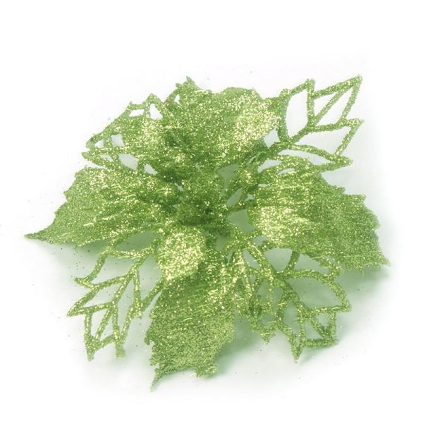 1 stk. Kunstige Blomster Jule Fake Blomster Glitter Glædelig Jul Træ Ornamenter Julepynt Til Hjemmet 03