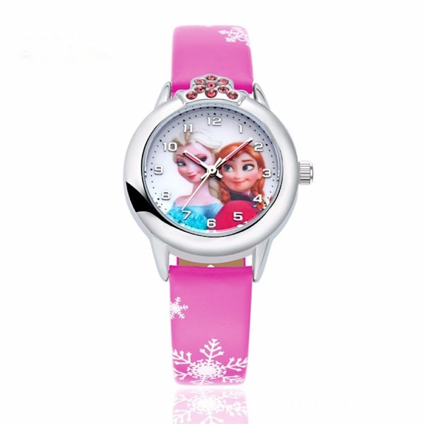 Tecknad Liten Prinsessa Barnklocka Barn Quartz Klocka Animation och Tecknad Grund- och Gymnasieskola Pojkar och Flickor Klocka Rose Red