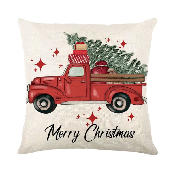 Hyvää Joulua Tyynynpäällinen 45x45cm Koristetyynynpäällinen Talvi Joulukoristeet Kotiin Kuusi Hirvi Sohvan Tyynynpäällinen 0