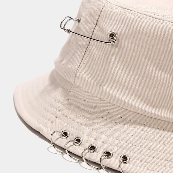Dame bucket hat Ring Sød Dame Flad Mode Sort Bob Hat Hip Hop Fiskehat Sommer Panama Fisker Streetwear Ny Hat White One Size