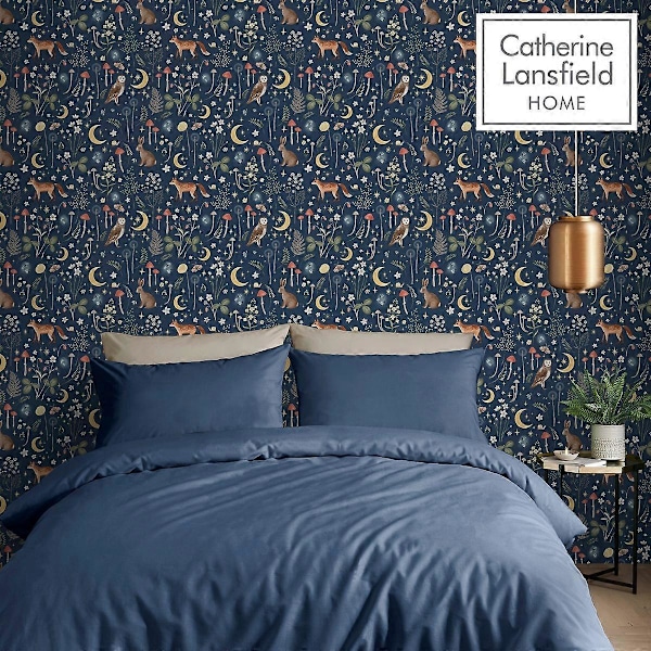 Catherine Lansfield Enchanted Twilight Tapetti Muriva Navy Navy