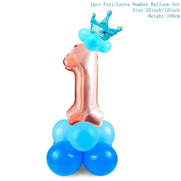 1 stk. Første Fødselsdagsfest Hatte 1. 2. 3. Krone Fødselsdagshatte Nummer Et Festpynt Børnetilbehør Nyfødt Barn Blue 1
