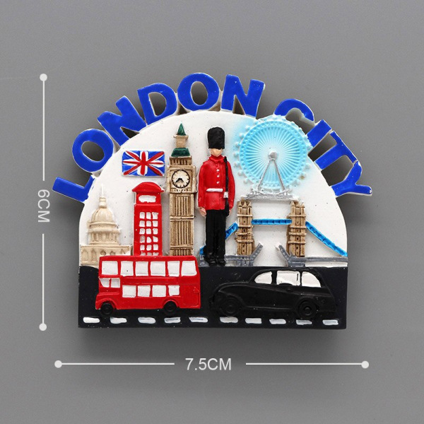 London Souvenir magnetiske 3D køleskabsmærkater Britisk soldat bus London Bridge køleskabsmagneter Verdensturisme souvenirs gaver London Bus
