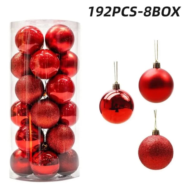 12 st Julgranskulor Ornament för Julgransdekoration Okrossbara Hängande Kulor Juldekoration Red-8BOX