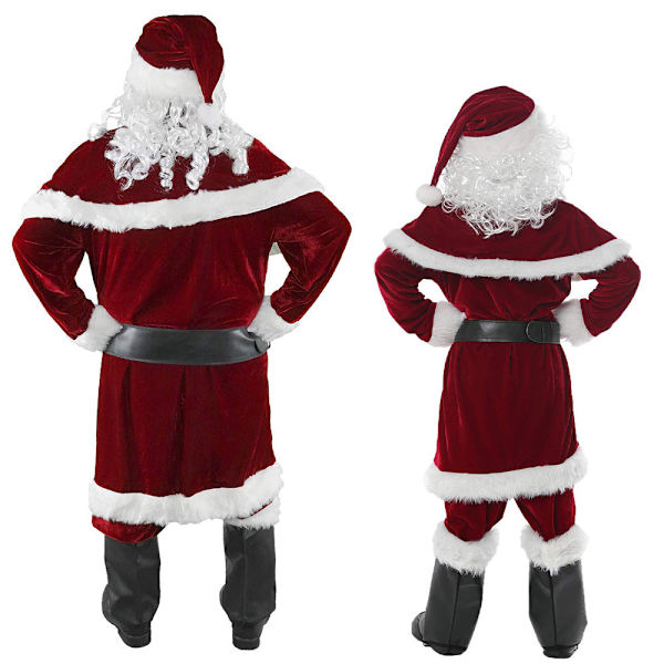 Juldräkt för vuxna Juldräkt för barn Jultomte Cosplay Kostym Jultomte Show Uppträdandekläder Children's eight-piece set