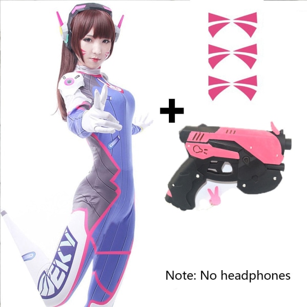 Dva Cosplay Kostume Spil Kvinde Voksen Barn Lycra 3D Print Spandex Halloween Fest Zentai Paryk Sæt Pistol D.Va cos Clothing only M