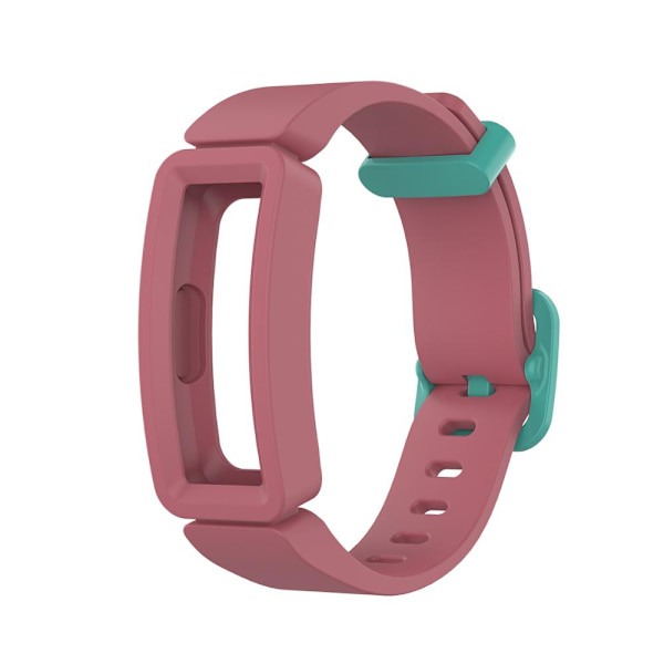 Vaihtopehmeä silikonihihna Fitbit ace 2 lasten älykellon rannekkeeseen Klassinen rannekoru Fitbit Inspire/Inspire HR -rannekkeille Light red green