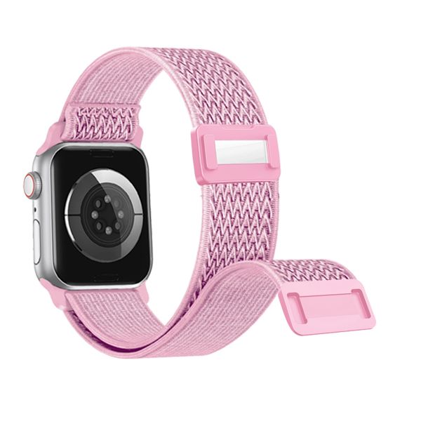 Klockarmband för Apple Watch iWatch 38/40/41MM Plast inre magnetiskt spänne W-mönster rosa