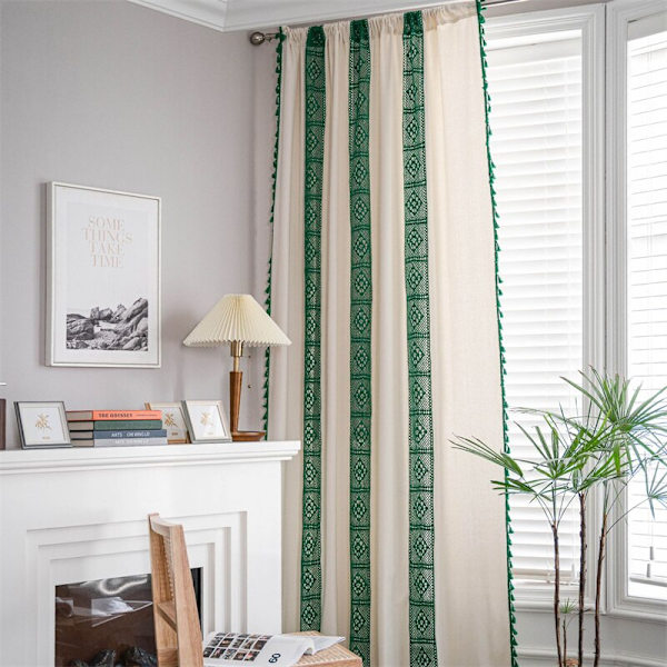 Amerikansk virkad gallerlapptäcke gardin tryck solskydd perforerad fri vardagsrum sovrum kök krok fönstergardin Hook W150CMxH280CM 1PC