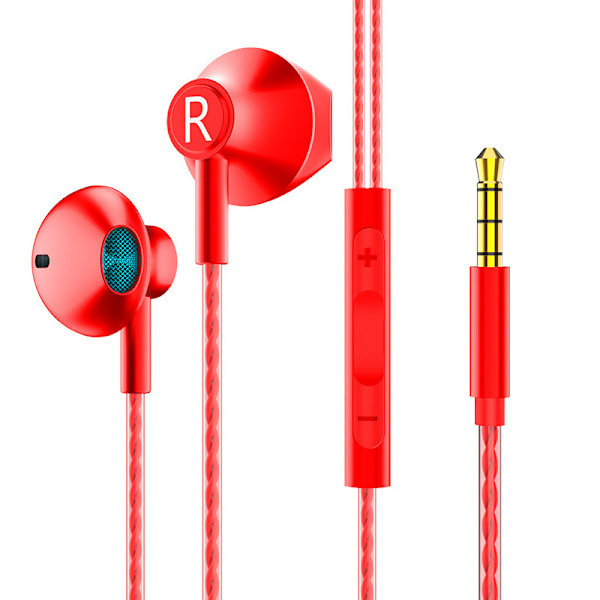 Støjreducerende hovedtelefoner Sport Stereo Metal Bas Øretelefoner Kablede hovedtelefoner med mikrofon 3,5 mm kablede øretelefoner Pink (3.5MM interface)