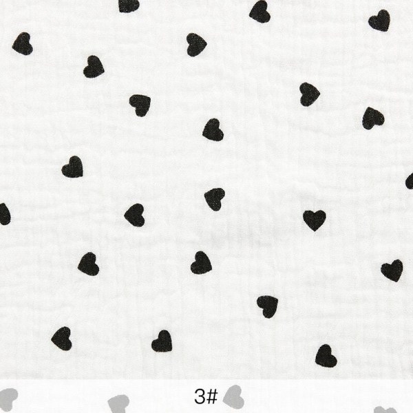 Pehmeät kukalliset pyjamat yöpaita puuvillaharso kangas ruusukuvioinen kreppipuuvilla pitkähihainen Ins-tyylinen kotiasukangas 3 black 50x135cm(0.5 meters)