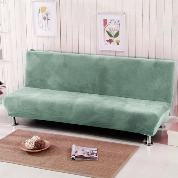 Universal Storlek Plysch Sofföverdrag Bäddsoffa Ärmlös Fällbar Sits Överdrag Stretch Överdrag Billigt Soffskydd Elastiskt Överdrag Dark Grey L Size