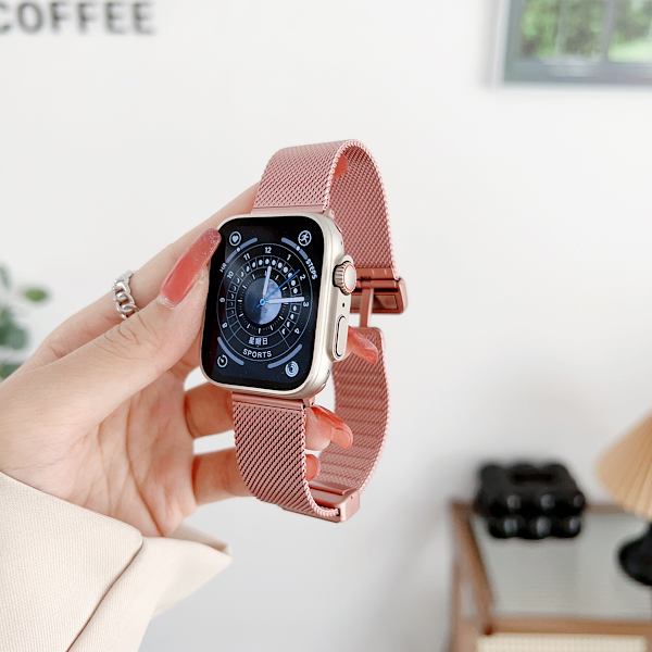 Kellon ranneke Apple Watch iWatch 38/40/41 S10 42mm universaali ruusu pinkki