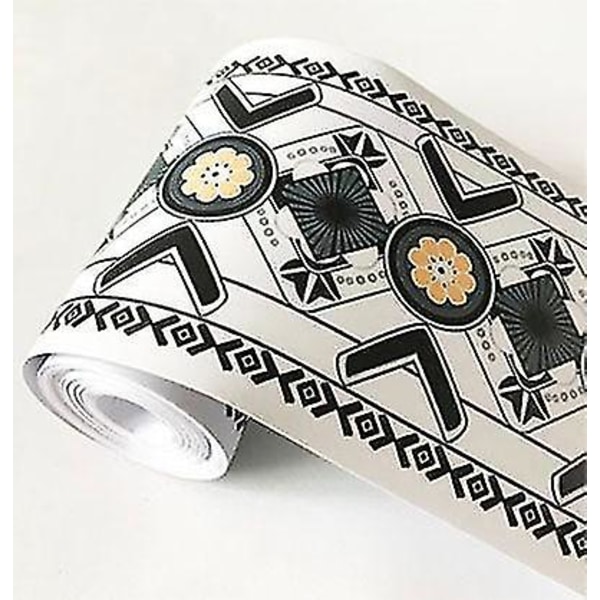 WB08 06 Självhäftande 3D Blommor geometrisk Design PVC Vattentät Bård Tapet