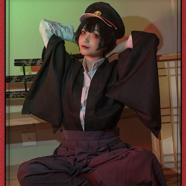 Toalettbundet Hanako-kun Yugi Tsukasa Cosplay Kostyme Komplett Sett Kimono Uniform Menn Kvinner Jibaku Shounen Halloween Party Kostyme SetA M
