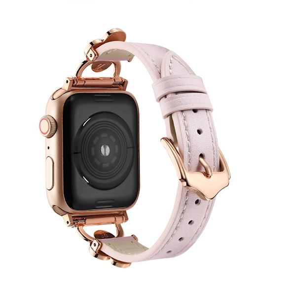 Kellon ranneke Apple Watch iWatch 42/44/45/49mm hopealiitin litteä hiekkajauhe