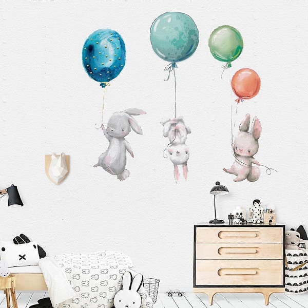 1 set Söt Kanin och Ballong Väggdekal