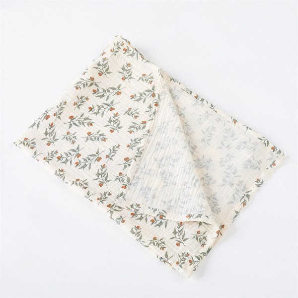 Bomullsbyxa Filt Baby Print Muslin Blöja Swaddle New Born Crinkle Tyg Baby Born Cover A 85x65cm