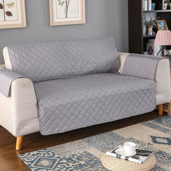 Tikattu kulutusta kestävä sohvanpäällinen koirille, lemmikeille ja lapsille, liukumaton sohvansuoja nojatuolille, huonekalusuoja 1/2/3 istuttava Khaki One Seater 55x196cm