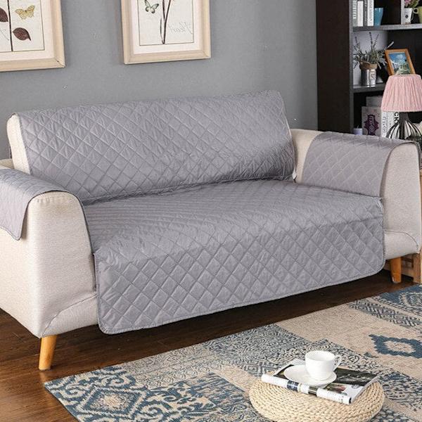 Vatterte slitesterke sofatrekk for hunder, kjæledyr og barn, sklisikre trekk til sofa, lenestol og møbelbeskyttelse, 1/2/3-seter Khaki Two Seate 130x196cm