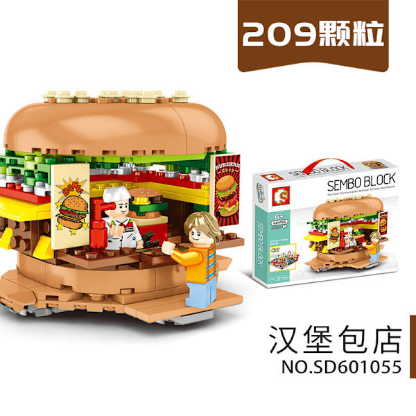 Mini Partikel Byggeklodser Model Bygadeudsigt Hamburger Drikkevarebutik Model Byggeklodser Legetøjssæt Børn Fødselsdag Julegave 601057Ice cream store