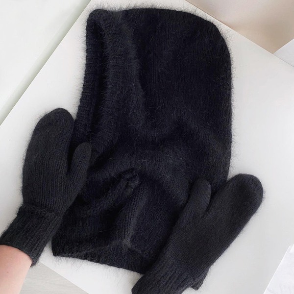 Västernstil Höst och Vinter Mode Varm Halsduk Nackskydd Integrerad Ullstickad Mössa Dam Light brown