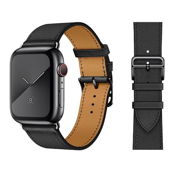 Urrem til Apple Watch iWatch 42mm/44mm/45mm/49mm Sort sort linje sort spænde